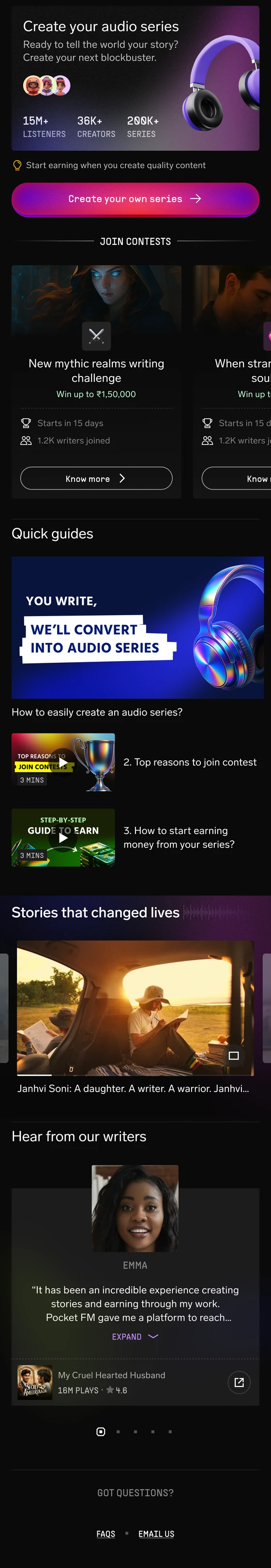 Old home page design